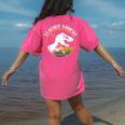 Teacher-Saurus Dinosaur Teacher Design T-Rex Design Women's Comfort Colors T-Shirt Back Print Crunchberry