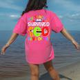 My Teacher Survived 100 Days Of Me 100 Days Of School Women's Comfort Colors T-Shirt Back Print Crunchberry