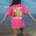 Teachersaurus Rex Dinosaur Like A Normal Teacher Saurus Women's Comfort Colors T-Shirt Back Print Crunchberry