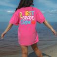 Team 1st Grade Crew Back To School 1st Grade Teacher Kids Women's Comfort Colors T-Shirt Back Print Crunchberry Team 1st Grade Crew Back To School 1st Grade Teacher Kids Women's Comfort Colors T-Shirt Back Print Crunchberry