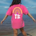 Team TK Transitional Kindergaten TK Crew Squad Teacher Kids Women's Comfort Colors T-Shirt Back Print Crunchberry