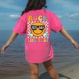 Test Day Rock The Test Teacher Testing Day You Got This Women's Comfort Colors T-Shirt Back Print Crunchberry