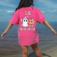 TK Boo Crew Retro Groovy Halloween Floral Ghost TK Teacher Men Women Kids Women's Comfort Colors T-Shirt Back Print Crunchberry TK Boo Crew Retro Groovy Halloween Floral Ghost TK Teacher Men Women Kids Women's Comfort Colors T-Shirt Back Print Crunchberry