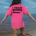 I Train Superheroes For Teacher Coach Men Women Women's Comfort Colors T-Shirt Back Print Crunchberry
