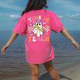 Trick Or Teach Groovy Teacher Halloween Retro Teacher Ghost Women's Comfort Colors T-Shirt Back Print Crunchberry Trick Or Teach Groovy Teacher Halloween Retro Teacher Ghost Women's Comfort Colors T-Shirt Back Print Crunchberry