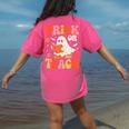 Trick Or Teach Halloween Shirt For Teacher Kids Floral Ghost Women's Comfort Colors T-Shirt Back Print Crunchberry