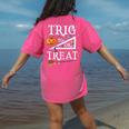 Trig Or Treat Shirt Halloween Math Teacher School College Men Women Kids Women's Comfort Colors T-Shirt Back Print Crunchberry