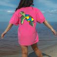 Turtle Puzzle Pieces For Autism Awareness Kids Women Teacher Women's Comfort Colors T-Shirt Back Print Crunchberry Turtle Puzzle Pieces For Autism Awareness Kids Women Teacher Women's Comfort Colors T-Shirt Back Print Crunchberry