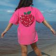 Valentines Day Teacher Hearts Apple Love Teach Women Men Women's Comfort Colors T-Shirt Back Print Crunchberry