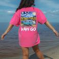 Van Go Retro Vanlife Art Teacher Women's Comfort Colors T-Shirt Back Print Crunchberry