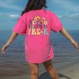 Wildflower Pre-K Preschool Team Floral Teacher Girls Women's Comfort Colors T-Shirt Back Print Crunchberry Wildflower Pre-K Preschool Team Floral Teacher Girls Women's Comfort Colors T-Shirt Back Print Crunchberry