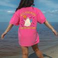 Will Give Math Advice For Candy Math Ghost Teacher Halloween Women's Comfort Colors T-Shirt Back Print Crunchberry