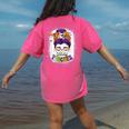 Witchy Teacher Halloween Messy Bun Teacher Bleached Women's Comfort Colors T-Shirt Back Print Crunchberry Witchy Teacher Halloween Messy Bun Teacher Bleached Women's Comfort Colors T-Shirt Back Print Crunchberry