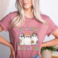 1st Grade Boo Crew Groovy Halloween Floral Ghost Kid Teacher Women's Heather T-Shirt Heather Mauve 1st Grade Boo Crew Groovy Halloween Floral Ghost Kid Teacher Women's Heather T-Shirt Heather Mauve