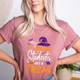 My 4th Grade Students Are a Treat Teacher Halloween Witch For Men Women Kids Women's Heather T-Shirt Heather Mauve