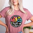 ABCD The Teacher Tour Back To School First Day Of School Women's Heather T-Shirt Heather Mauve ABCD The Teacher Tour Back To School First Day Of School Women's Heather T-Shirt Heather Mauve