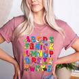 Alphabet Animals ABCs Zoo Kids Boys Girls Teacher Women's Heather T-Shirt Heather Mauve Alphabet Animals ABCs Zoo Kids Boys Girls Teacher Women's Heather T-Shirt Heather Mauve