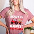 Back To School Teacher Farming Tractor Farmer Kids 100th Day Women's Heather T-Shirt Heather Mauve Back To School Teacher Farming Tractor Farmer Kids 100th Day Women's Heather T-Shirt Heather Mauve