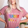 Battery Life Of A Teacher School Teacher Appreciation Women's Heather T-Shirt Heather Mauve Battery Life Of A Teacher School Teacher Appreciation Women's Heather T-Shirt Heather Mauve