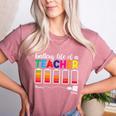Battery Life Of a Teacher Shirt Thanksgiving Teacher Women's Heather T-Shirt Heather Mauve Battery Life Of a Teacher Shirt Thanksgiving Teacher Women's Heather T-Shirt Heather Mauve