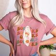 Booooks Ghost Halloween Groovy Vintage Teacher Book Reading Women's Heather T-Shirt Heather Mauve Booooks Ghost Halloween Groovy Vintage Teacher Book Reading Women's Heather T-Shirt Heather Mauve