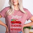 Bunch Of Teachers This Side Of The Nuthouse Xmas Women's Heather T-Shirt Heather Mauve Bunch Of Teachers This Side Of The Nuthouse Xmas Women's Heather T-Shirt Heather Mauve