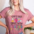 Can't Talk Right Now Doing Teacher Stuff Women's Heather T-Shirt Heather Mauve Can't Talk Right Now Doing Teacher Stuff Women's Heather T-Shirt Heather Mauve