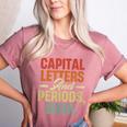 Capital Letters And Periods Bruh Teacher Grammar Kids Women's Heather T-Shirt Heather Mauve