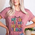 My Cat Ate My Lesson Plans Teacher Cat Humor Women's Heather T-Shirt Heather Mauve