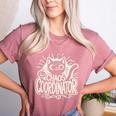 Cat Chaos Coordinator For Women Mom Halloween Teacher Women's Heather T-Shirt Heather Mauve Cat Chaos Coordinator For Women Mom Halloween Teacher Women's Heather T-Shirt Heather Mauve