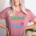 Chaos But Make It Academic Teacher Back To School Women's Heather T-Shirt Heather Mauve Chaos But Make It Academic Teacher Back To School Women's Heather T-Shirt Heather Mauve