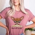 Chihuahua 100 Days Of School Rainbow Glasses Teacher Women's Heather T-Shirt Heather Mauve Chihuahua 100 Days Of School Rainbow Glasses Teacher Women's Heather T-Shirt Heather Mauve