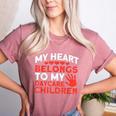Childcare My Heart Belongs To Children Daycare Teacher Men Women Women's Heather T-Shirt Heather Mauve