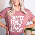 Coffee Teach Sleep Repeat Shirt Coffee Men Women Teacher Women's Heather T-Shirt Heather Mauve Coffee Teach Sleep Repeat Shirt Coffee Men Women Teacher Women's Heather T-Shirt Heather Mauve