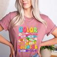 Color The World With Kindness Teachers Back To School Women's Heather T-Shirt Heather Mauve Color The World With Kindness Teachers Back To School Women's Heather T-Shirt Heather Mauve