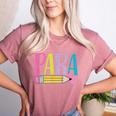 Colorful PARA Teacher Paraprofessional Cute Pencil Women's Heather T-Shirt Heather Mauve Colorful PARA Teacher Paraprofessional Cute Pencil Women's Heather T-Shirt Heather Mauve