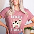 Cow Teacher Lover Women's Heather T-Shirt Heather Mauve