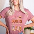 Cowboy Teacher These Boots Are Made-For Teaching School Women's Heather T-Shirt Heather Mauve Cowboy Teacher These Boots Are Made-For Teaching School Women's Heather T-Shirt Heather Mauve