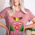 Crayon Box Fun Teacher Student Crayon Squad Halloween 2022 Women's Heather T-Shirt Heather Mauve
