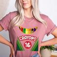 Crayon Box Fun Teacher Student Crayon Squad Halloween 2023 Women's Heather T-Shirt Heather Mauve Crayon Box Fun Teacher Student Crayon Squad Halloween 2023 Women's Heather T-Shirt Heather Mauve