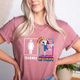 Cute Art Teacher Magical Dabbing Unicorn Artist Women's Heather T-Shirt Heather Mauve