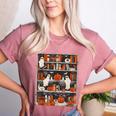 Cute Ghost Book Reading Books Lover Spooky Teacher Halloween Women's Heather T-Shirt Heather Mauve Cute Ghost Book Reading Books Lover Spooky Teacher Halloween Women's Heather T-Shirt Heather Mauve