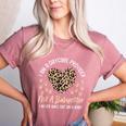 Daycare Provider Teacher Childcare Worker Leopard Heart Fun Women's Heather T-Shirt Heather Mauve