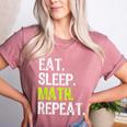 Eat Sleep Math Repeat Teacher Lover Women's Heather T-Shirt Heather Mauve Eat Sleep Math Repeat Teacher Lover Women's Heather T-Shirt Heather Mauve