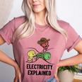 Electricity Explained Physics Nerd I Teacher School Women's Heather T-Shirt Heather Mauve Electricity Explained Physics Nerd I Teacher School Women's Heather T-Shirt Heather Mauve