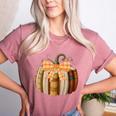 Fall Book Pumpkin Halloween Teacher Librarian Thanksgiving Women's Heather T-Shirt Heather Mauve