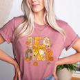 Fall Teacher Pumpkin Coquette Bow Autumn Classroom Women's Heather T-Shirt Heather Mauve