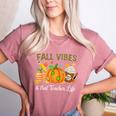 Fall Vibes And That Teacher Life Autumn Thanksgiving Women's Heather T-Shirt Heather Mauve Fall Vibes And That Teacher Life Autumn Thanksgiving Women's Heather T-Shirt Heather Mauve