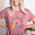 First Grade Rainbow Girls Boys Teacher Team 1st Grade Squad Women's Heather T-Shirt Heather Mauve
