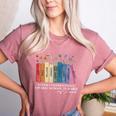 Floral Books Never Underestimate A Public School Teacher Women's Heather T-Shirt Heather Mauve Floral Books Never Underestimate A Public School Teacher Women's Heather T-Shirt Heather Mauve